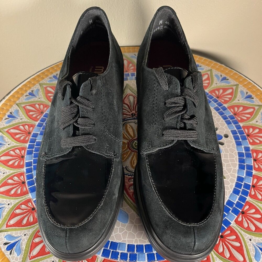 Munro Veranda Women's Sz 9 M Black Suede Patent Leather Comfy Made in USA